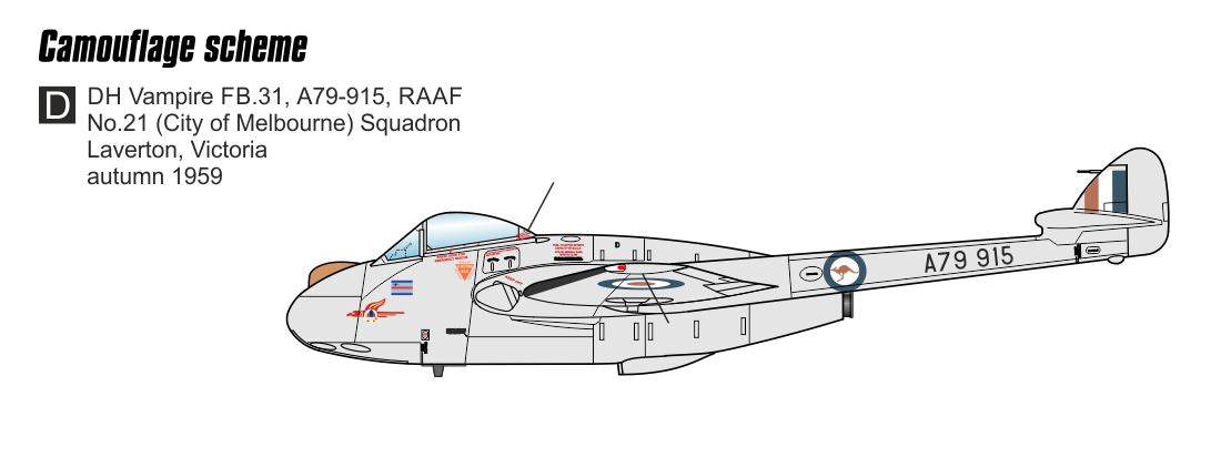 Czech Master Resin 72-217 1:72 de Havilland Vampire FB.31 in RAAF Service