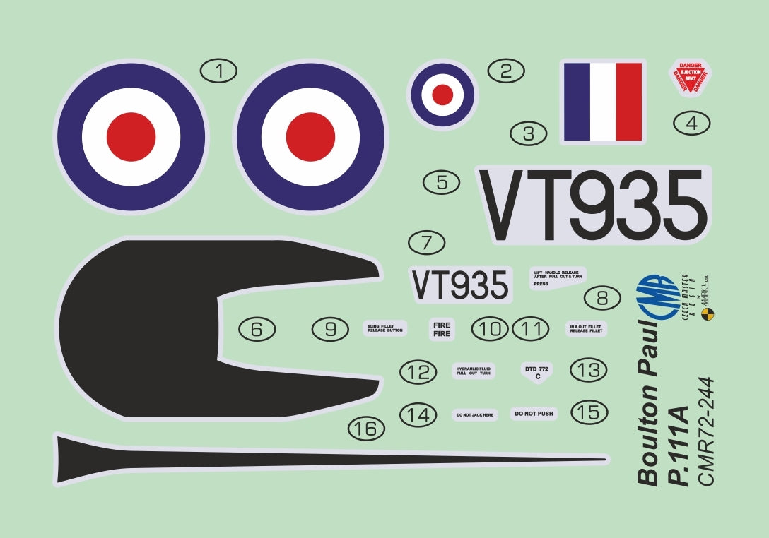 Czech Master Resin CMR72-244 1:72 Boulton Paul P.111A ‘Yellow Peril'