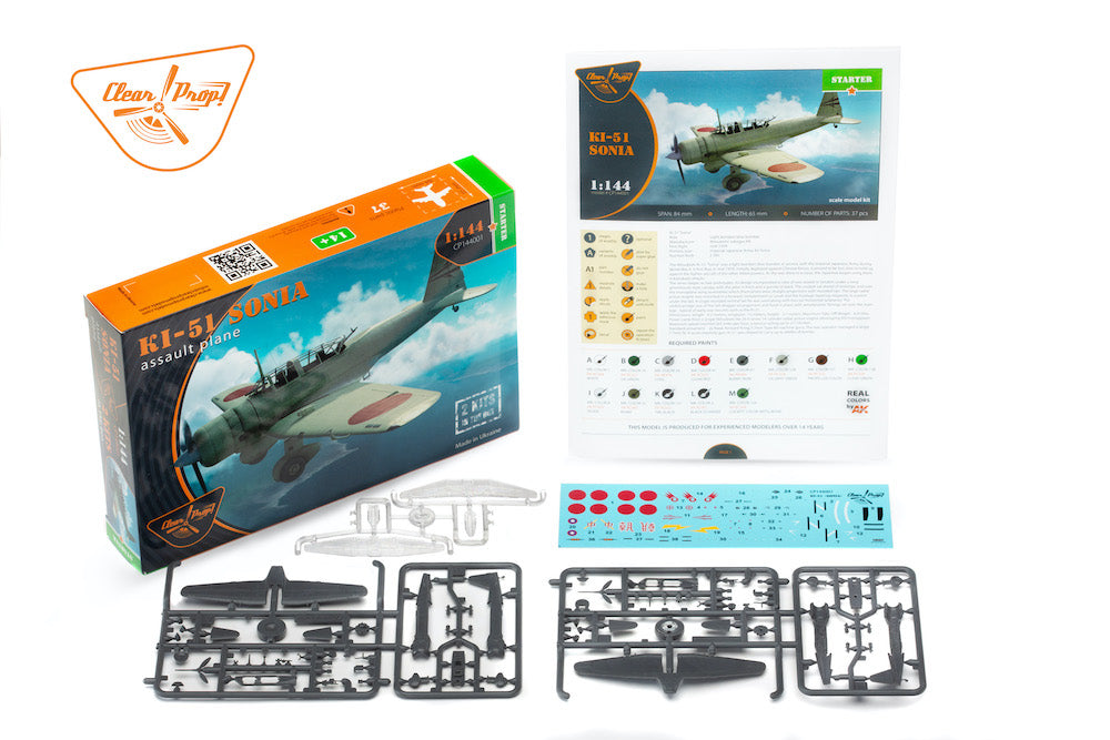 Clear Prop Models 144001 1:144 Mitsubishi Ki-51 'Sonia' Assault Plane Starter (2 kits in the box)