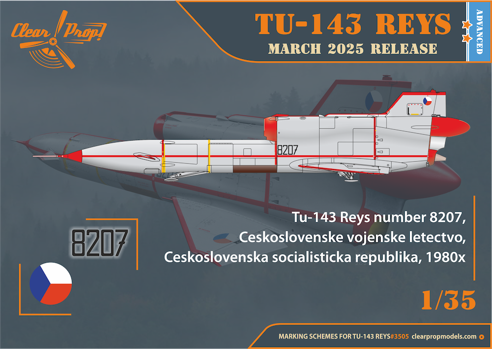 Clear Prop Models CP3505 1:35 Tu-143 Reys photo reconnaissance Advanced kit