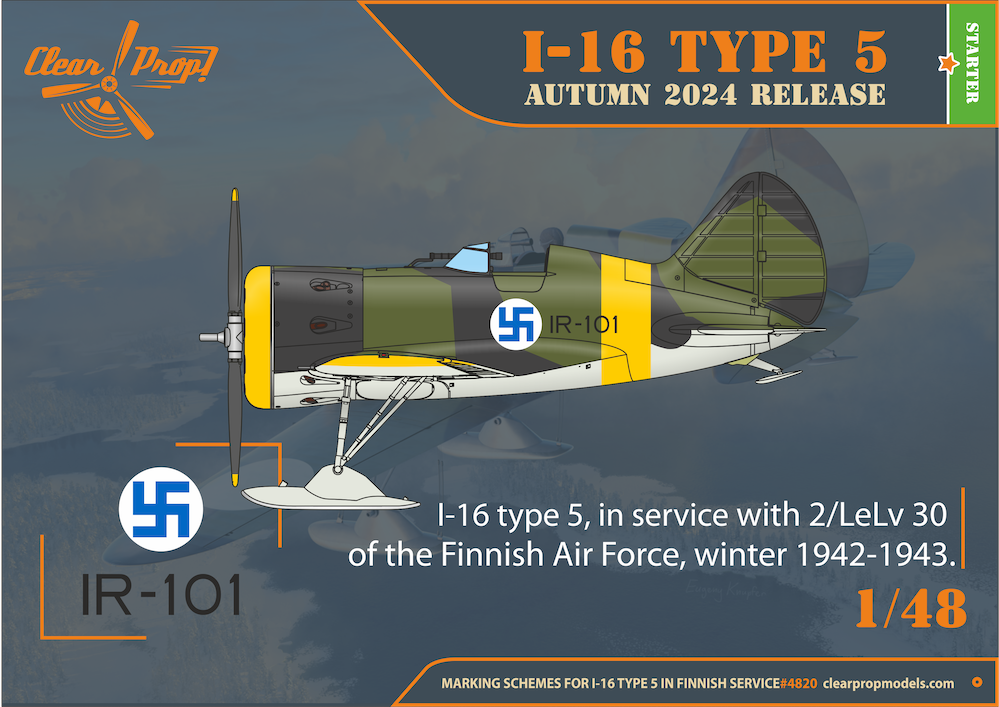 Clear Prop Models CP4820 1:48 Polikarpov I-16 type 5 In Finnish Service - Starter kit