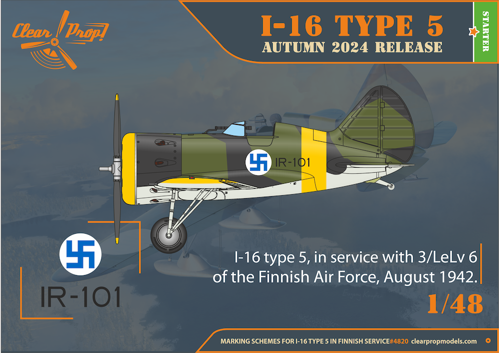 Clear Prop Models CP4820 1:48 Polikarpov I-16 type 5 In Finnish Service - Starter kit