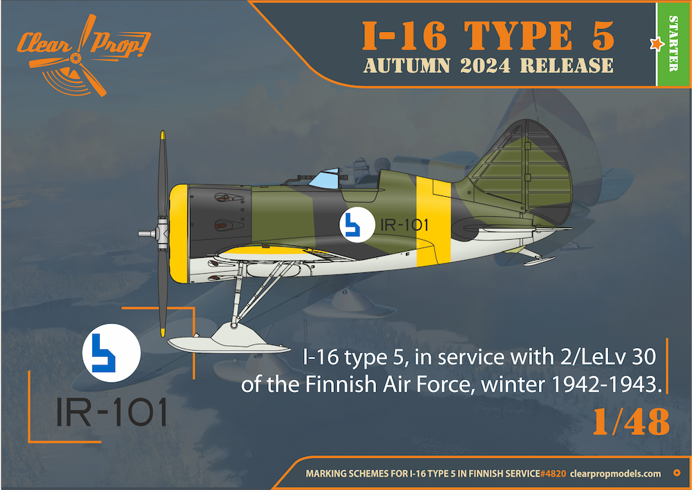 Clear Prop Models CP4820 1:48 Polikarpov I-16 type 5 In Finnish Service - Starter kit