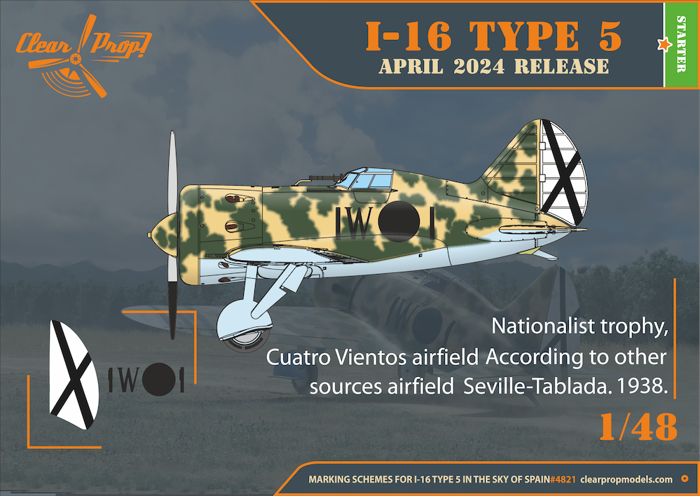 Clear Prop Models CP4821 1:48 Polikarpov I-16 type 5 (in the sky of Spain early version) Starter kit