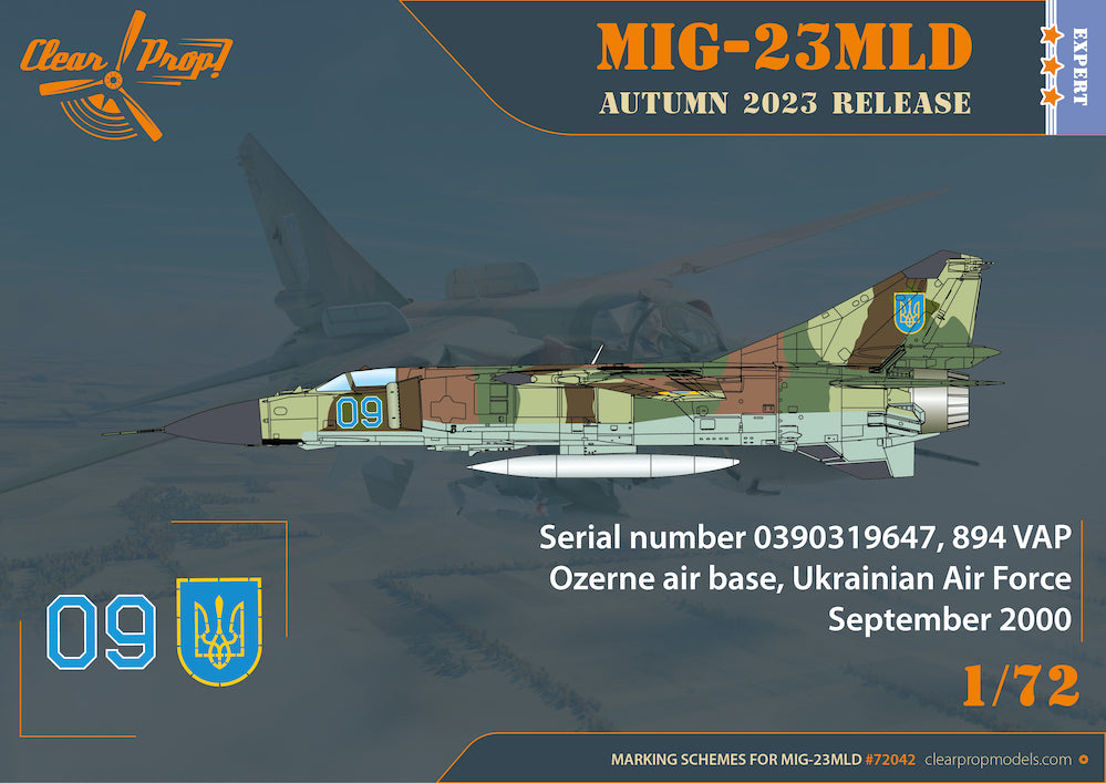 Clear Prop Models CP72042 1:72 Mikoyan MiG-23MLD The last Ukrainian Flogger-K Expert kit