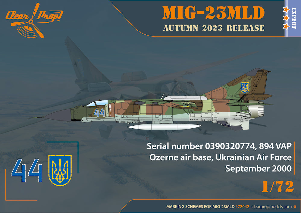 Clear Prop Models CP72042 1:72 Mikoyan MiG-23MLD The last Ukrainian Flogger-K Expert kit