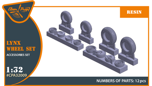 Clear Prop Models CPA32009 1:32 Westland Lynx Mk.8 wheel set