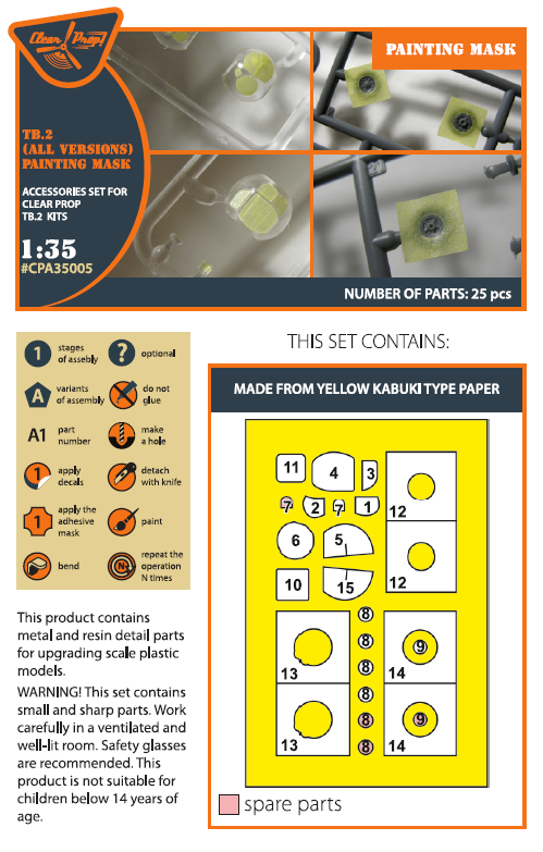 Clear Prop Models CPA35005 1:35 TB.2 UAV painting mask