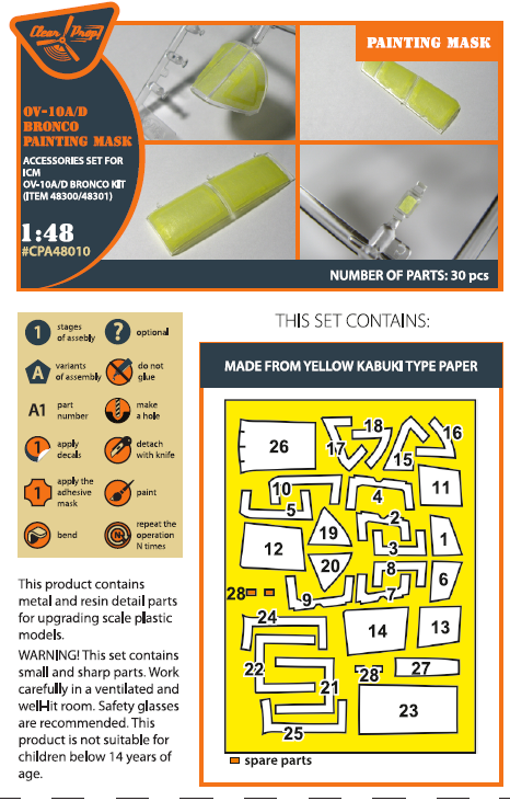 Clear Prop Models A48010 1:48 North-American/Rockwell OV-10Ð/D Bronco Paint Mask