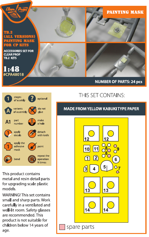 Clear Prop Models A48018 1:48 Bayraktar TB2 (All Versions) Paint Mask