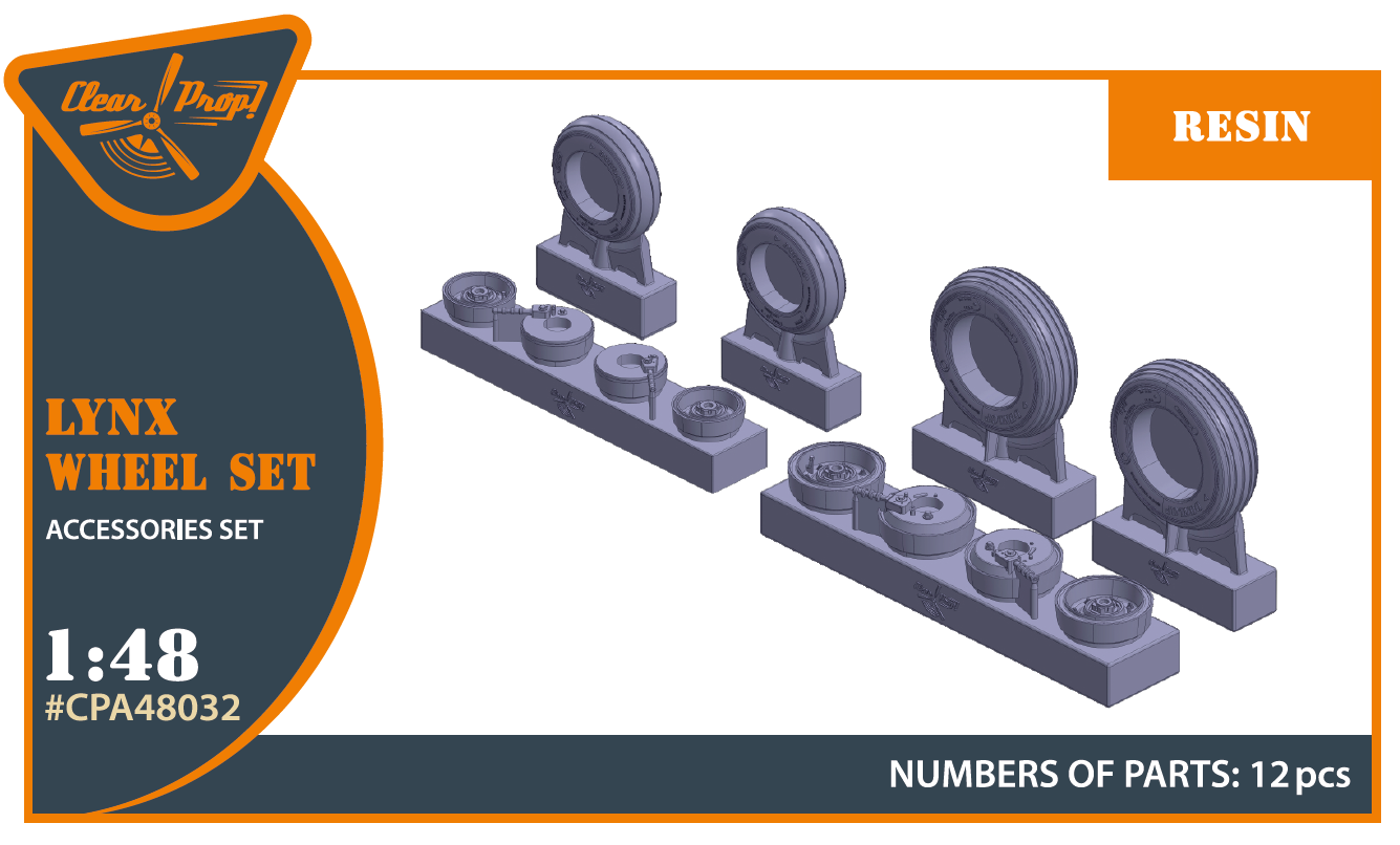 Clear Prop Models CPA48032 1:48 Westland Lynx Mk.88A / HMA.8 / Mk.90B wheel set