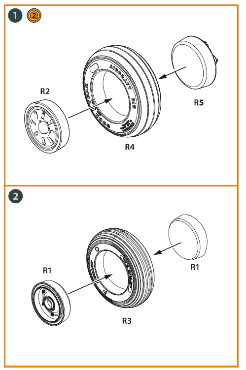 Clear Prop Models CPA48038 1:48 AMX International A11 'Ghibli'/A-1 wheel set