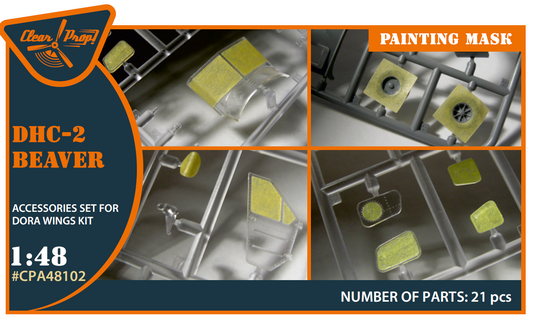 Clear Prop Models CPA48102 1:48 de_Havilland_Canada L-20A/U-6A Beaver Wheels & Canopy Paint Mask