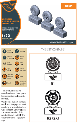 Clear Prop Models A72008 1:72 Gloster E28/39 Pioneer Wheel Set