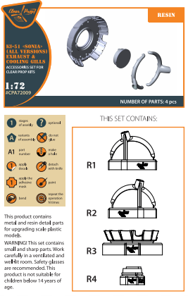 Clear Prop Models A72009 1:72 Mitsubishi Ki-51 'Sonia' (All Versions) Exhaust & Cooling Gills