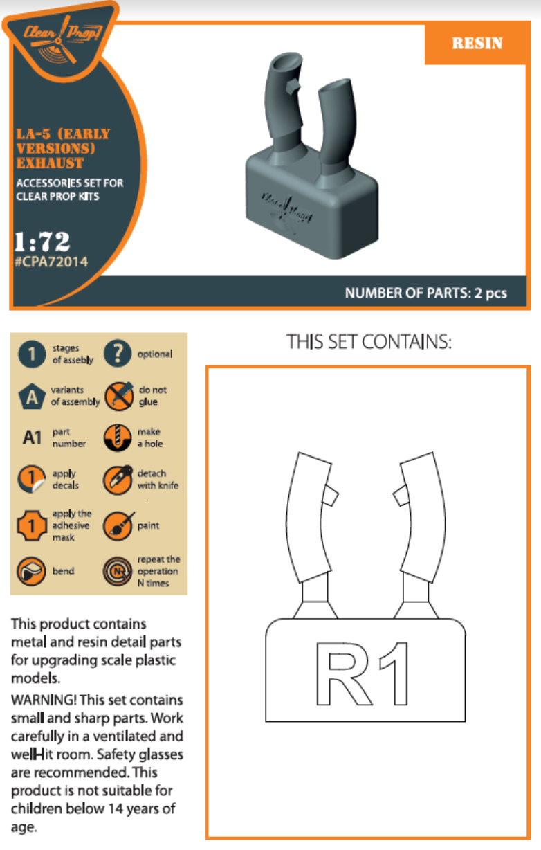 Clear Prop Models A72014 1:72 Lavochkin La-5 (Early Versions) Exhaust