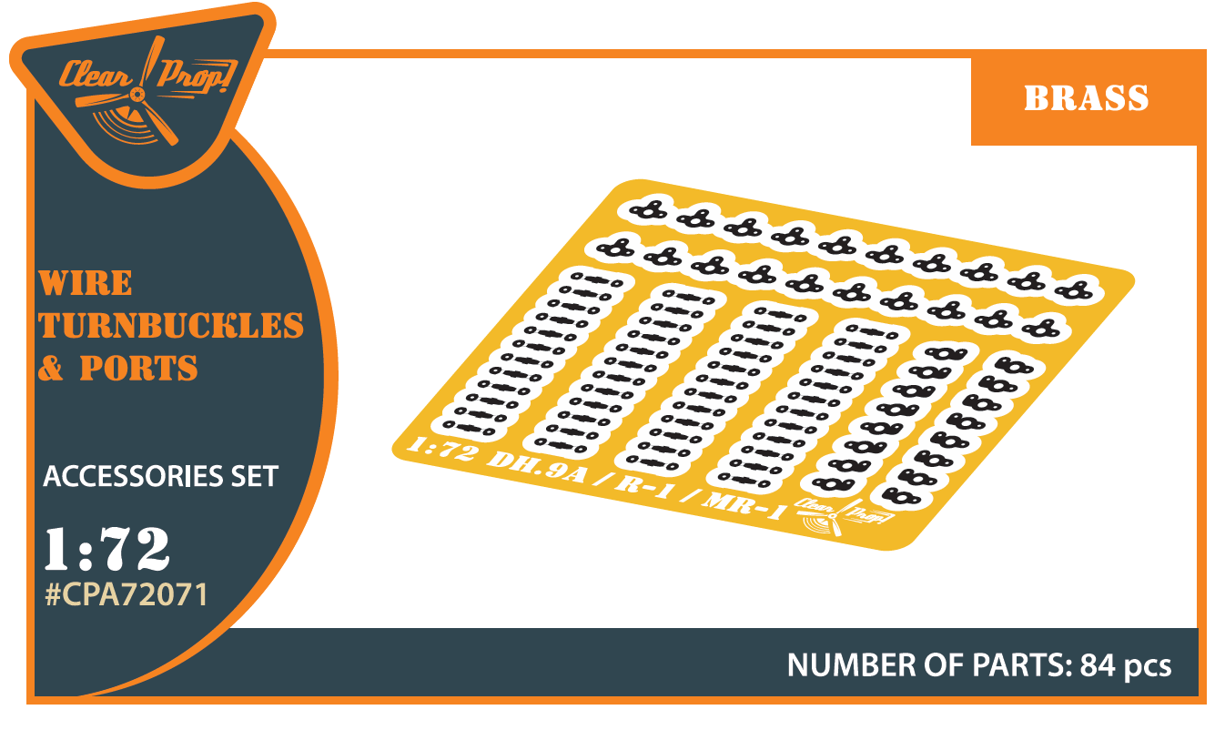 Clear Prop Models A72071 1:72 Wire Turnbuckles and Ports