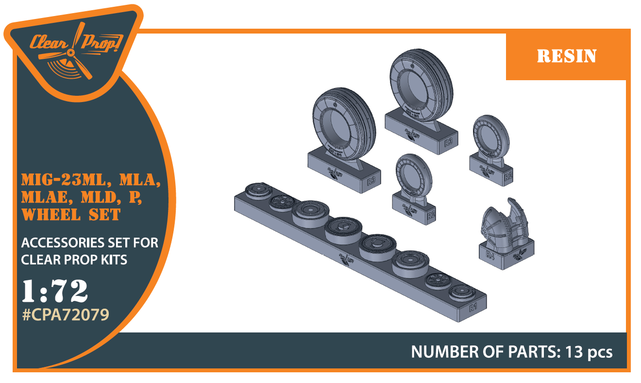 Clear Prop Models A72079 1:72 Mikoyan MiG-23ML/MLD/P/MLAE Wheel Set