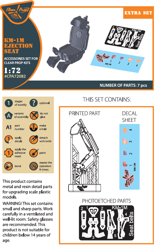 Clear Prop Models A72082 1:72 KM-1M Ejection Seat