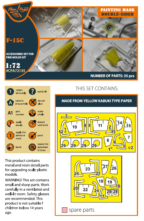 Clear Prop Models CPA72135 1:72 McDonnell F-15C Paint Mask