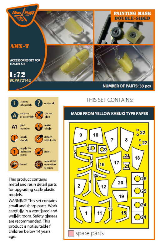 Clear Prop Models CPA72142 1:72 AMX (AMX-T) 'Ghibli' Double Sided Painting Mask