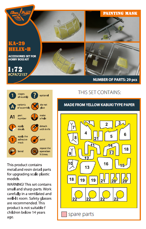 Clear Prop Models CPA72157 1:72 Kamov Ka-29 Helix-B Paint Mask