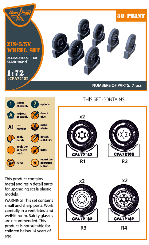 Clear Prop Models CPA72182 1:72 Soviet ZiS-5V wheel set