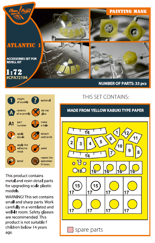 Clear Prop Models CPA72194 1:72 Breguet Br.1150 Atlantic Paint Mask