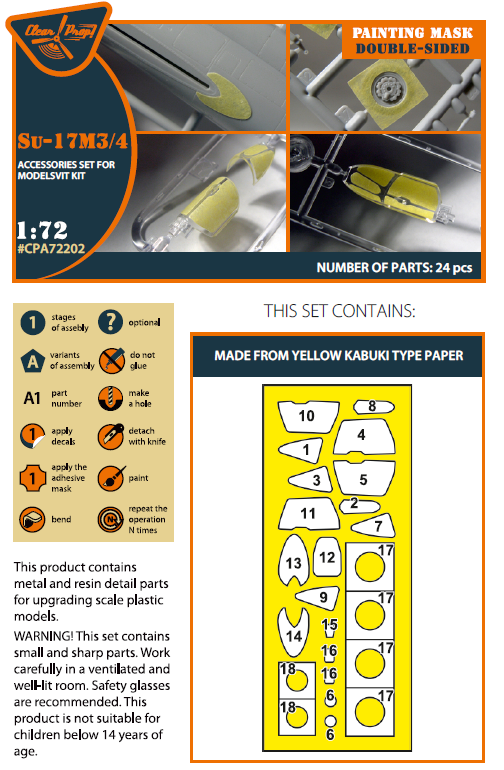 Clear Prop Models CPA72202 1:72 Sukhoi Su-17M3/4 double-sided painting mask