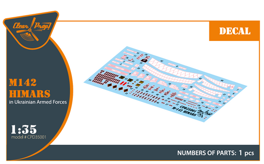 Clear Prop Models CPD35001 1:35 M142 Himars in Ukrainian Armed Forces decal set