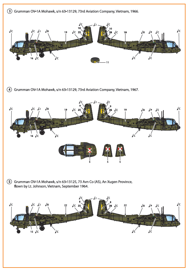 Clear Prop Models D72006 1:72 Grumman OV-1A/JOV-1A Mohawk Decal Set