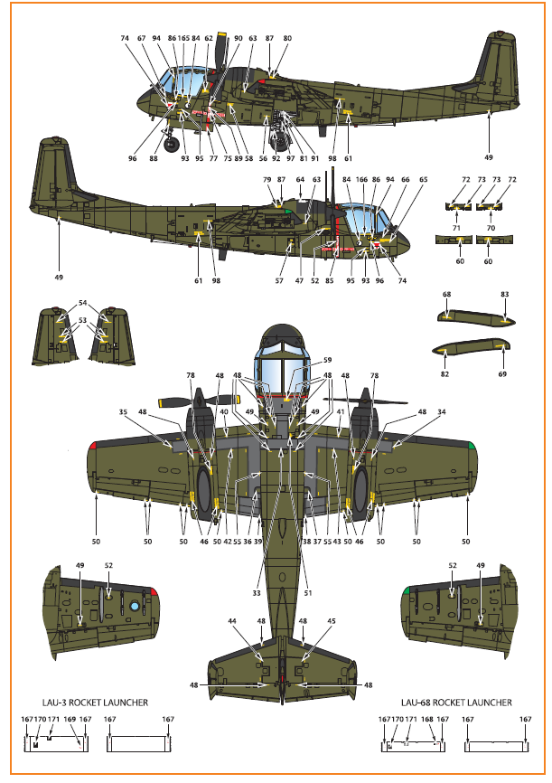 Clear Prop Models D72006 1:72 Grumman OV-1A/JOV-1A Mohawk Decal Set