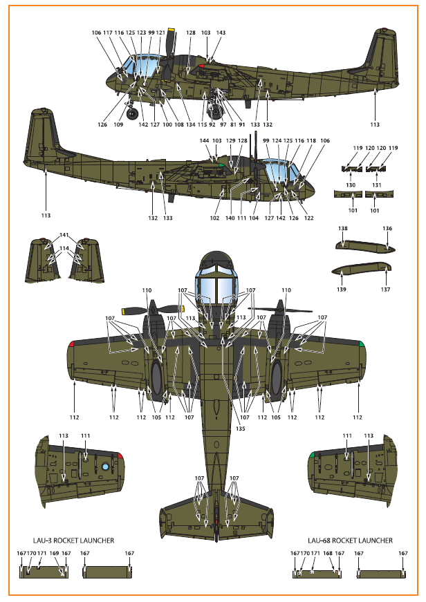 Clear Prop Models D72006 1:72 Grumman OV-1A/JOV-1A Mohawk Decal Set