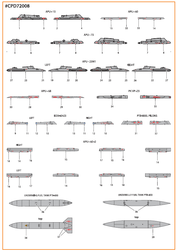 Clear Prop Models CPD72008 1:72 MiG-23ML/MLA/MLD/P/MLAE Standard Stencils