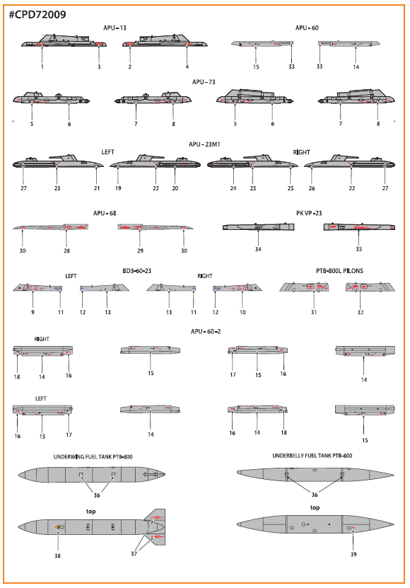 Clear Prop Models CPD72009 1:72 MiG-23ML/ML/MLD/P/MLAE Standard English Stencils