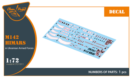 Clear Prop Models CPD72011 1:72 M142 Himars in Ukrainian Armed Forces decal set