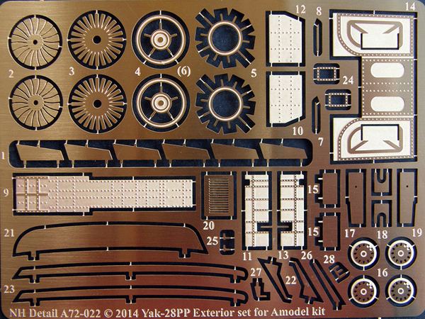 NH Detail CS72-001 1:72 Yakovlev Yak-28PP double set containing NHA72-022 and NHA72-023