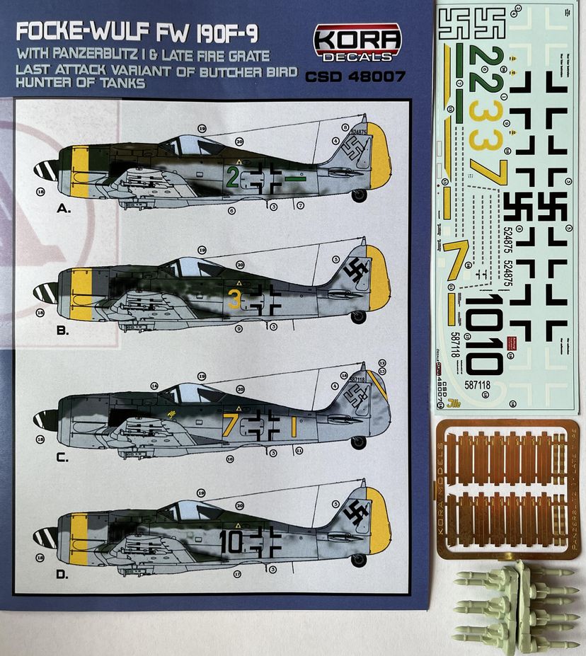Kora CSD48007 1:48 Focke-Wulf Fw-190F-9 with Panzerblitz I & late fire grate
