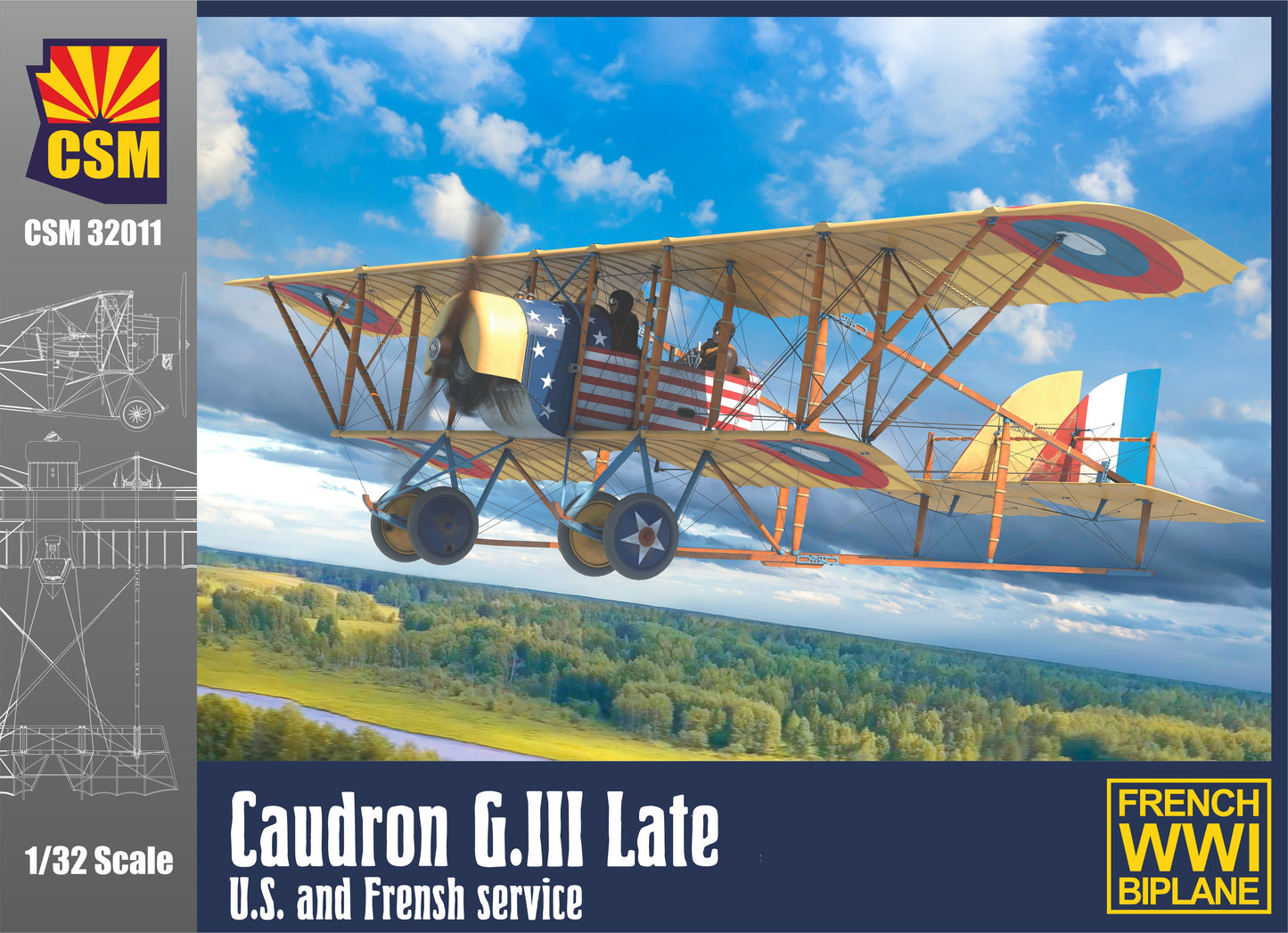 Copper State Models CSM32011 1:32 Caudron G.III Late U.S. and French Service