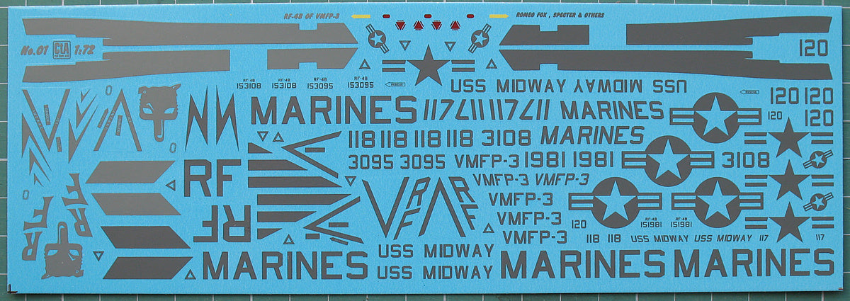 CtA Cut then Add CTA-001 1:72 'Romeo Fox, Specter & Others' - McDonnell RF-4B Phantom of VMFP-3, 3 Marking options,