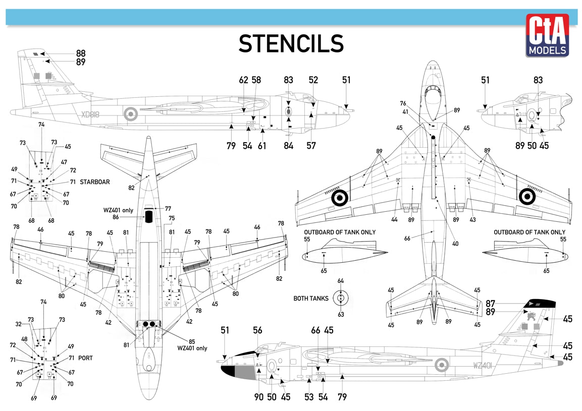 CtA Cut then Add CTA-002 1:144 'V-Bombers in Anti-flash white' - Vickers Valiant, Avro Vulcan, Handley-Page Victor