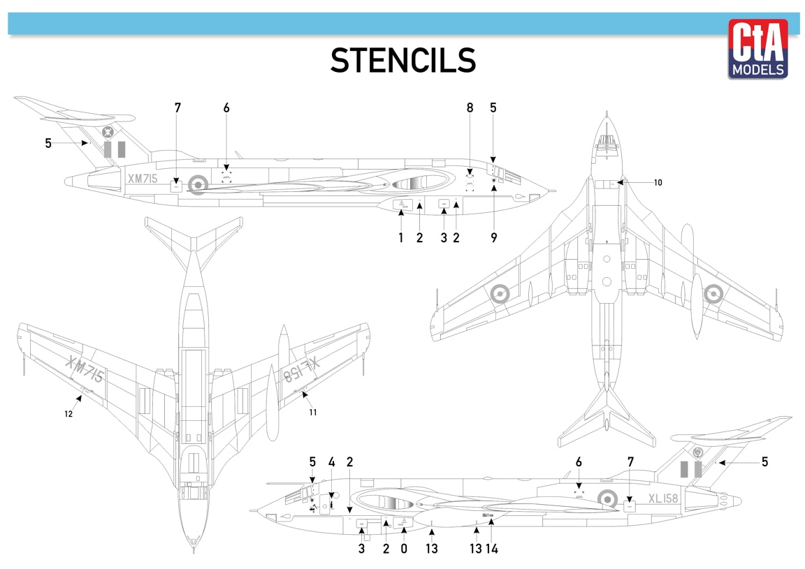 CtA Cut then Add CTA-002 1:144 'V-Bombers in Anti-flash white' - Vickers Valiant, Avro Vulcan, Handley-Page Victor