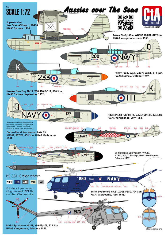 CtA Cut then Add CTA-007 1:72 'Aussies over The Seas' - RAN Carrier-borne aircraft 1949-1980