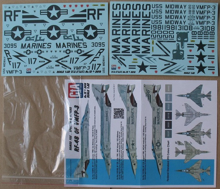 CtA Cut then Add CTA-012 1:32 'Romeo Fox, Specter & Others' - McDonnell RF-4B Phantom of VMFP-3, 3 Marking options, Low Visibility