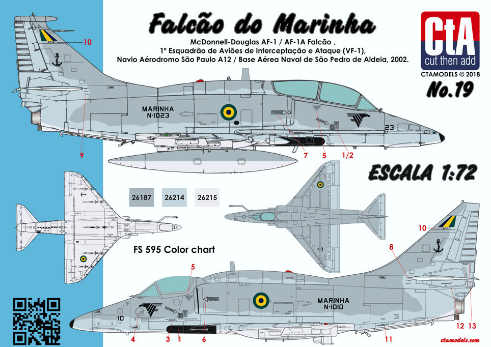CtA Cut then Add CTA-019 1:72 'Falcao do Marinha' (Brazilian Navy AF-1 and AF-1A - both based on Douglas A-4M Skyhawk airframe)