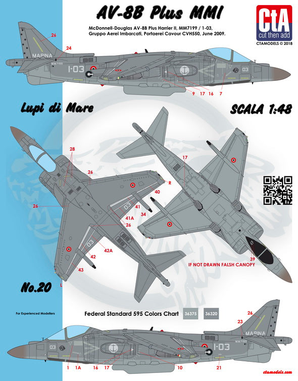 CtA Cut then Add CTA-020 1:48 'Lupi di Mare' (Italian Navy McDonnell-Douglas AV-8B Harrier Plus)