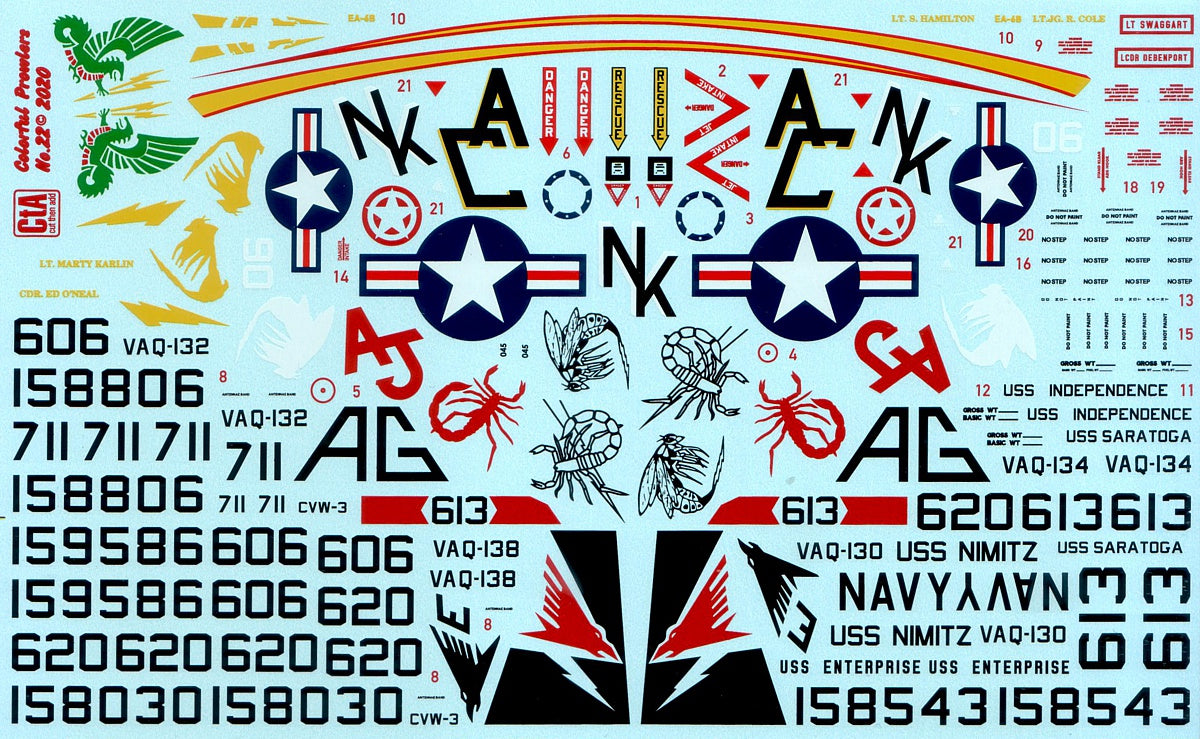 CtA Cut then Add CTA-022 1:48 'Colorful Prowlers' - Grumman EA-6B, 4 Markings.