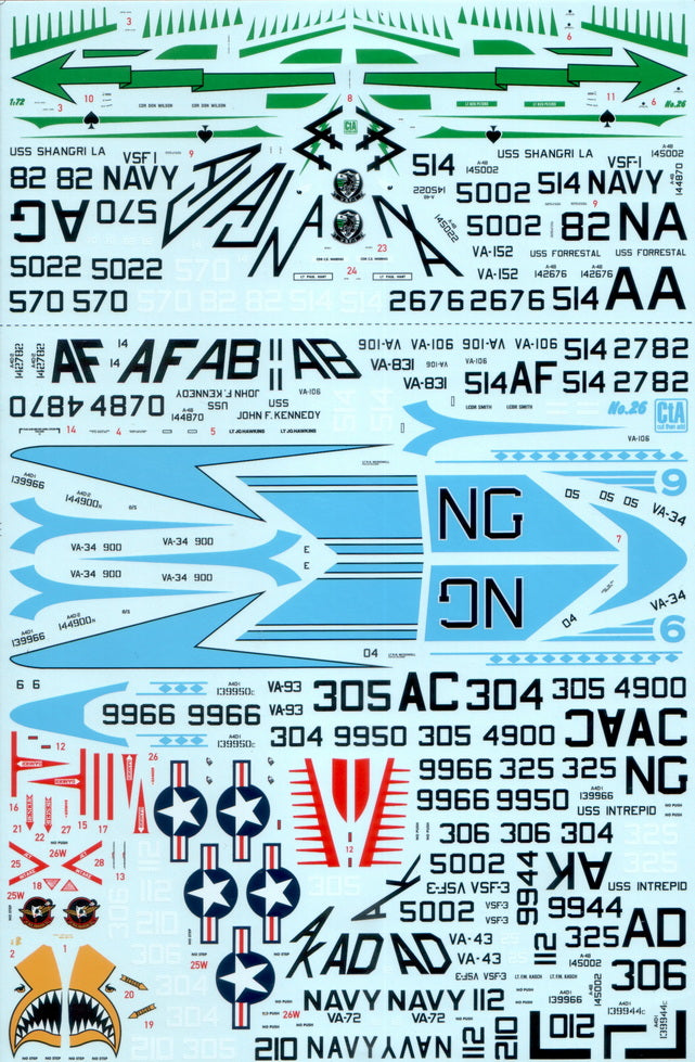 CtA Cut then Add CTA-026 1:72 'Early Scooters' - Douglas A4D-1, A4D-2, A-4B Skyhawk (11 markings)