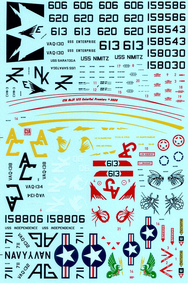 CtA Cut then Add CTA-031 1:72 'Colorful Prowlers' - Grumman EA-6B, 4 Markings.