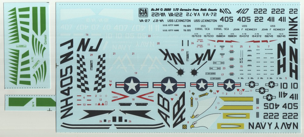 CtA Cut then Add CTA-034 1:72 LTV Corsair s from both Coasts - A-7B/A-7E, LTV TA-7C, USN Aircraft, 5 markings